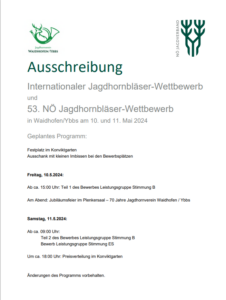 Internationaler Jagdhornbläserwettbewerb Waidhofen/Ybbs